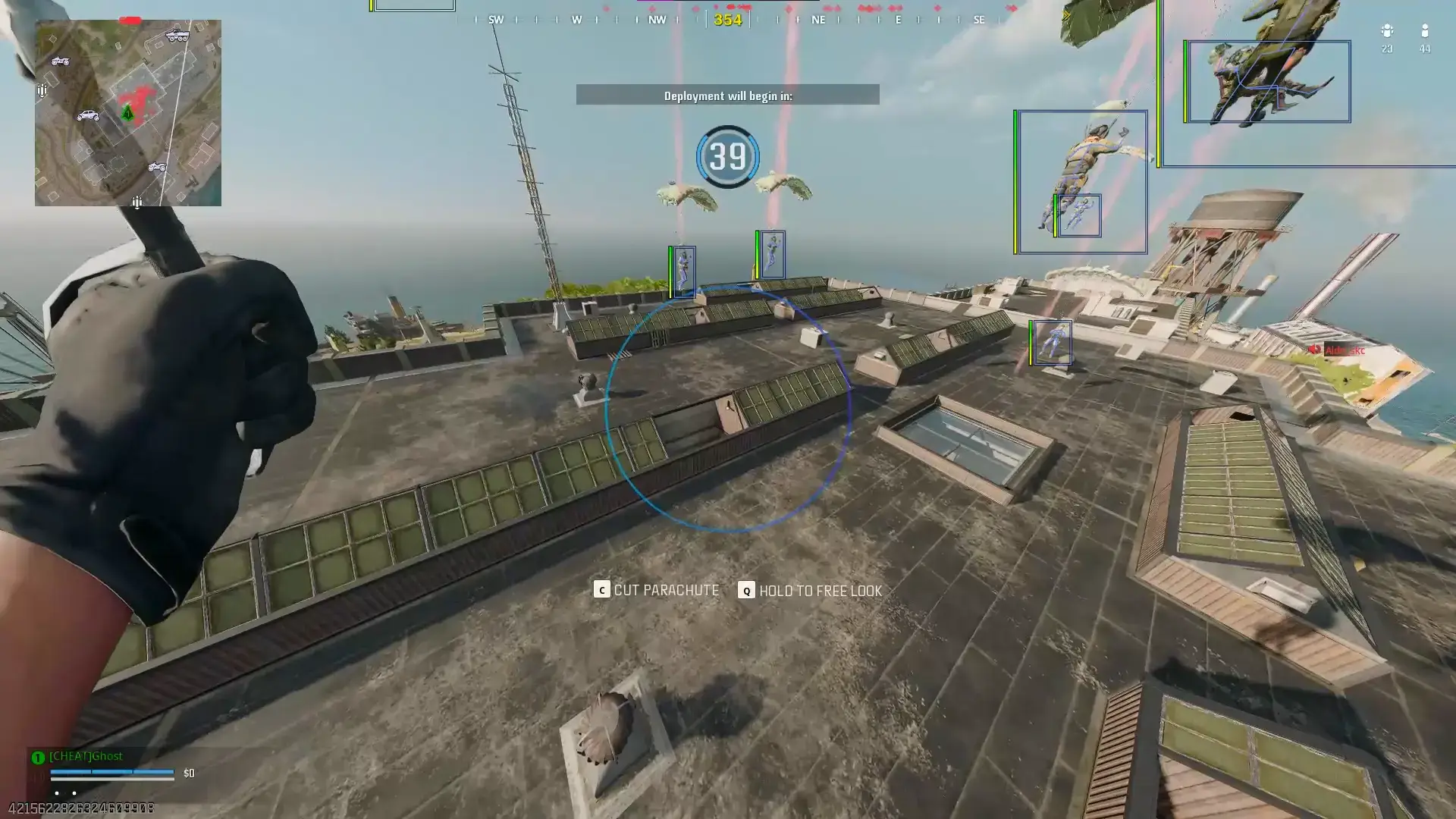 Warzone ESP hack showing enemy positions through walls